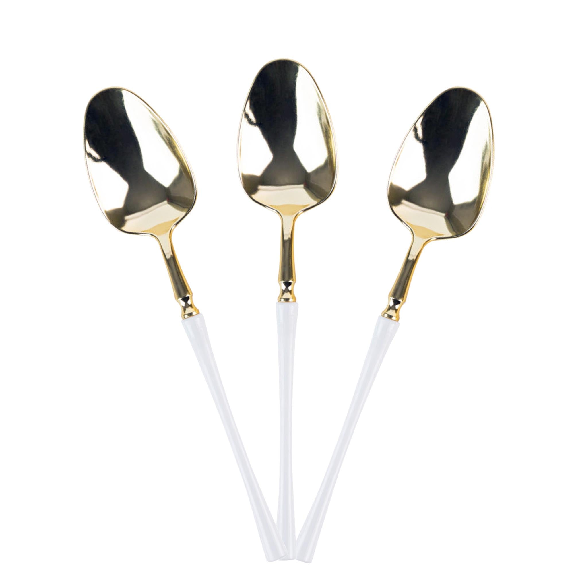 Plastic White and Gold Infinity Flatware Collection