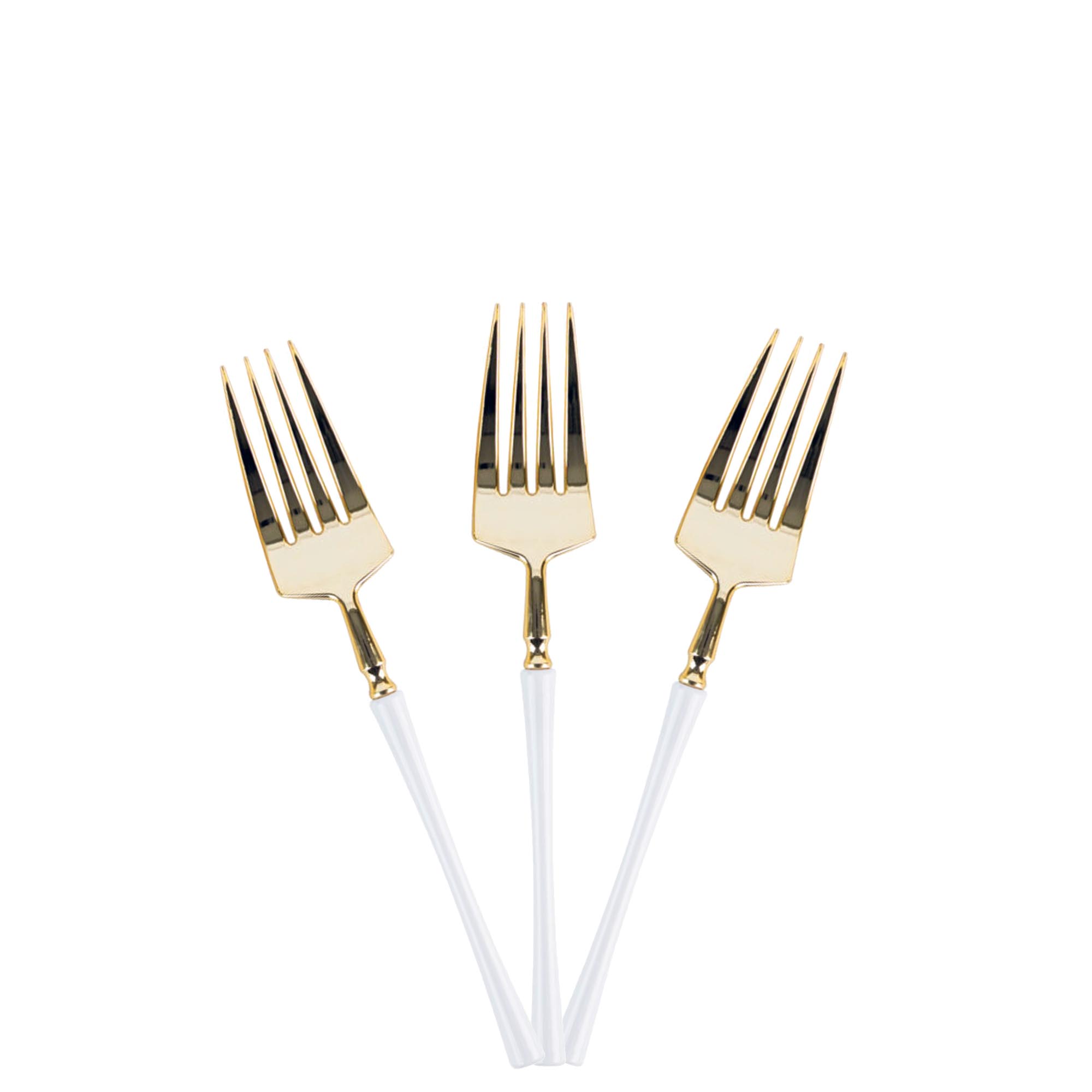 Plastic White and Gold Infinity Flatware Collection