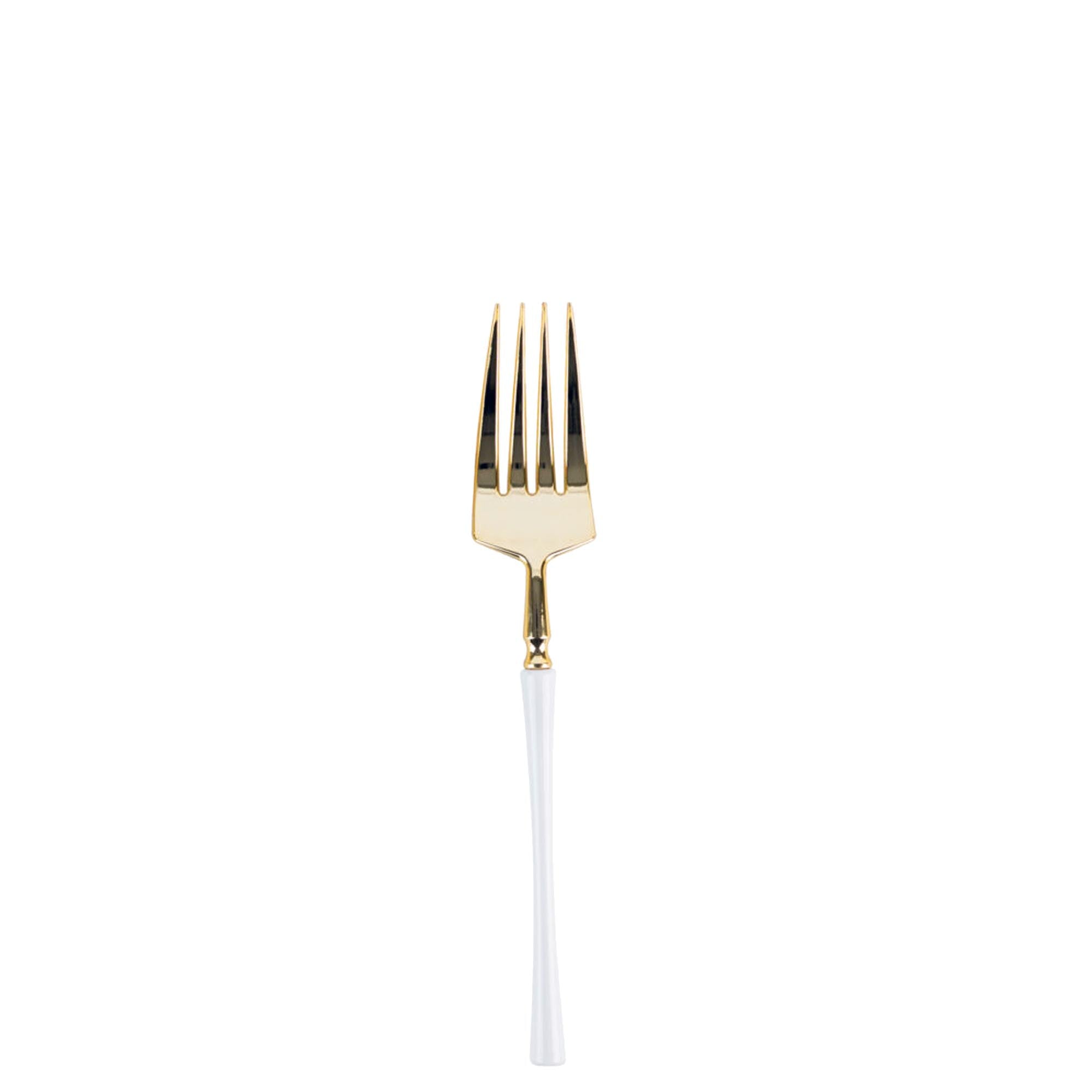 Plastic White and Gold Infinity Flatware Collection