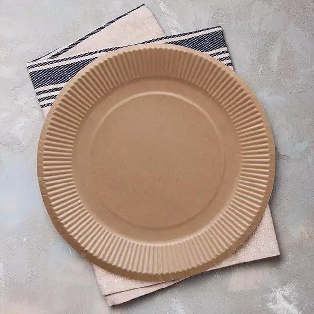 Disposable Kraft 6-Inch Paper Plates Uncoated Small, Everyday Disposable Brown Paper Plates 6