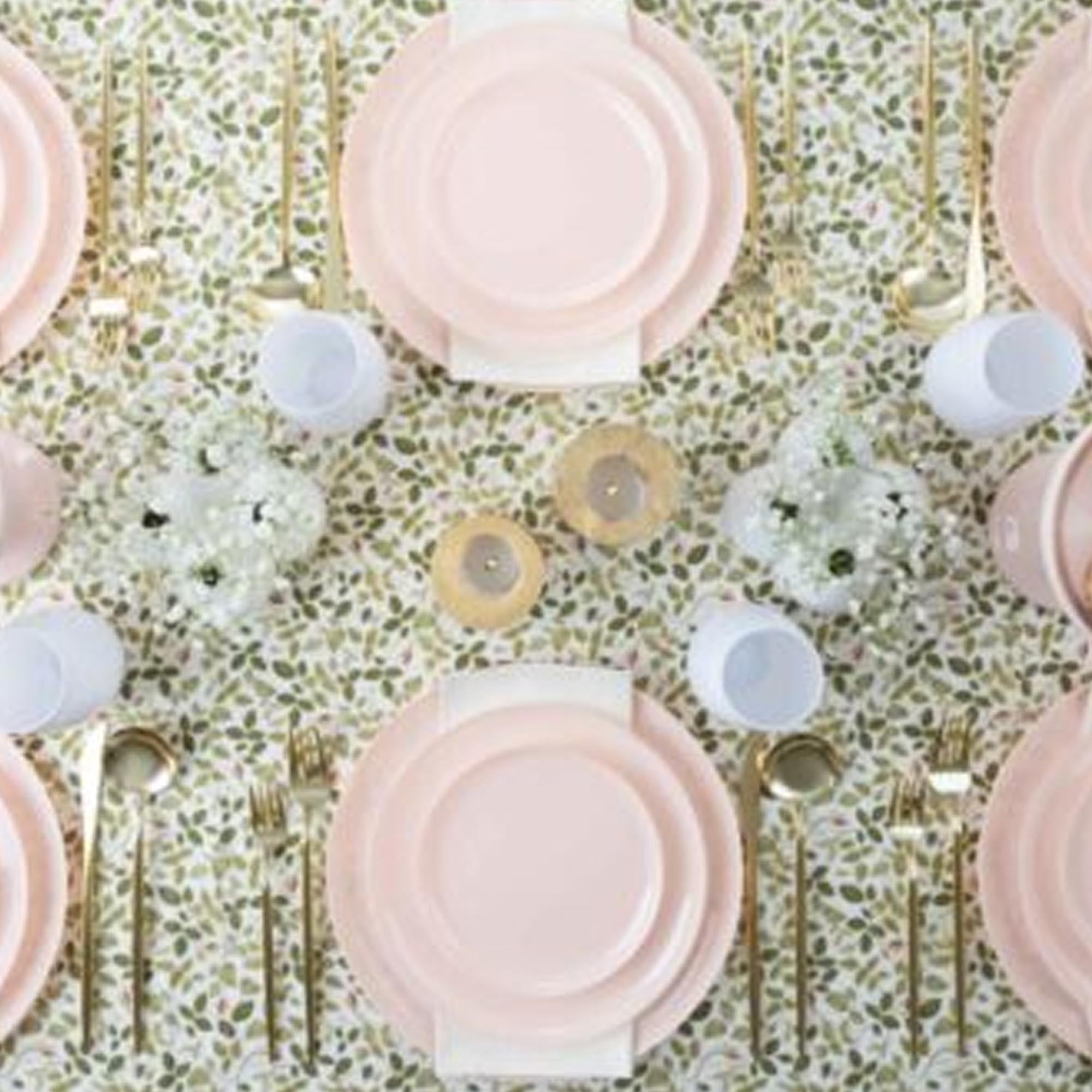 Plastic Tableware Pink Plates Edge Collection Dinner Party Set