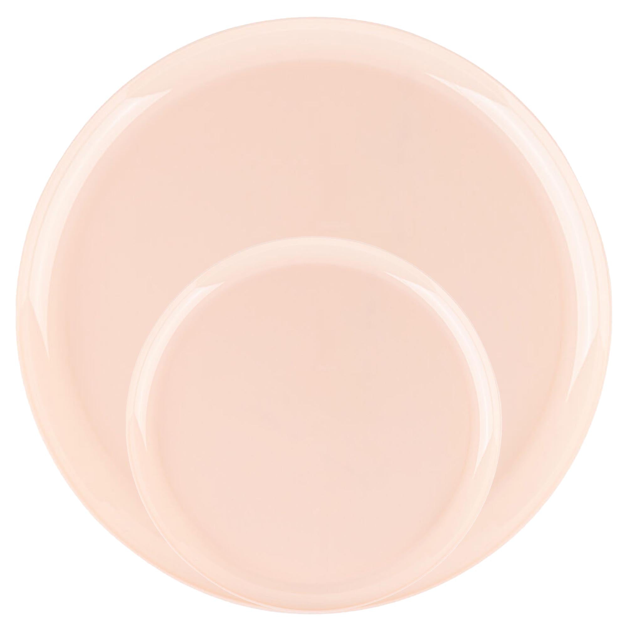 Plastic Tableware Pink Plates Edge Collection Dinner Party Set