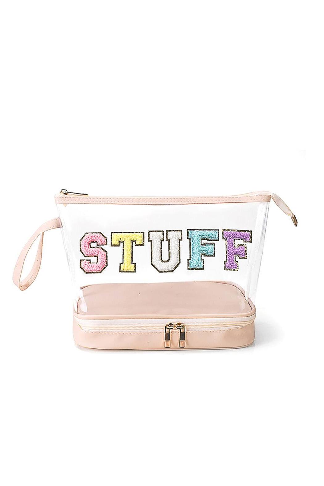 Clear Chenille Letter Stuff Make Up Bag