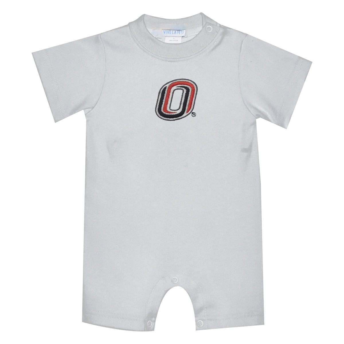 Omaha Mavericks Embroidered White Knit Short Sleeve Boys Romper