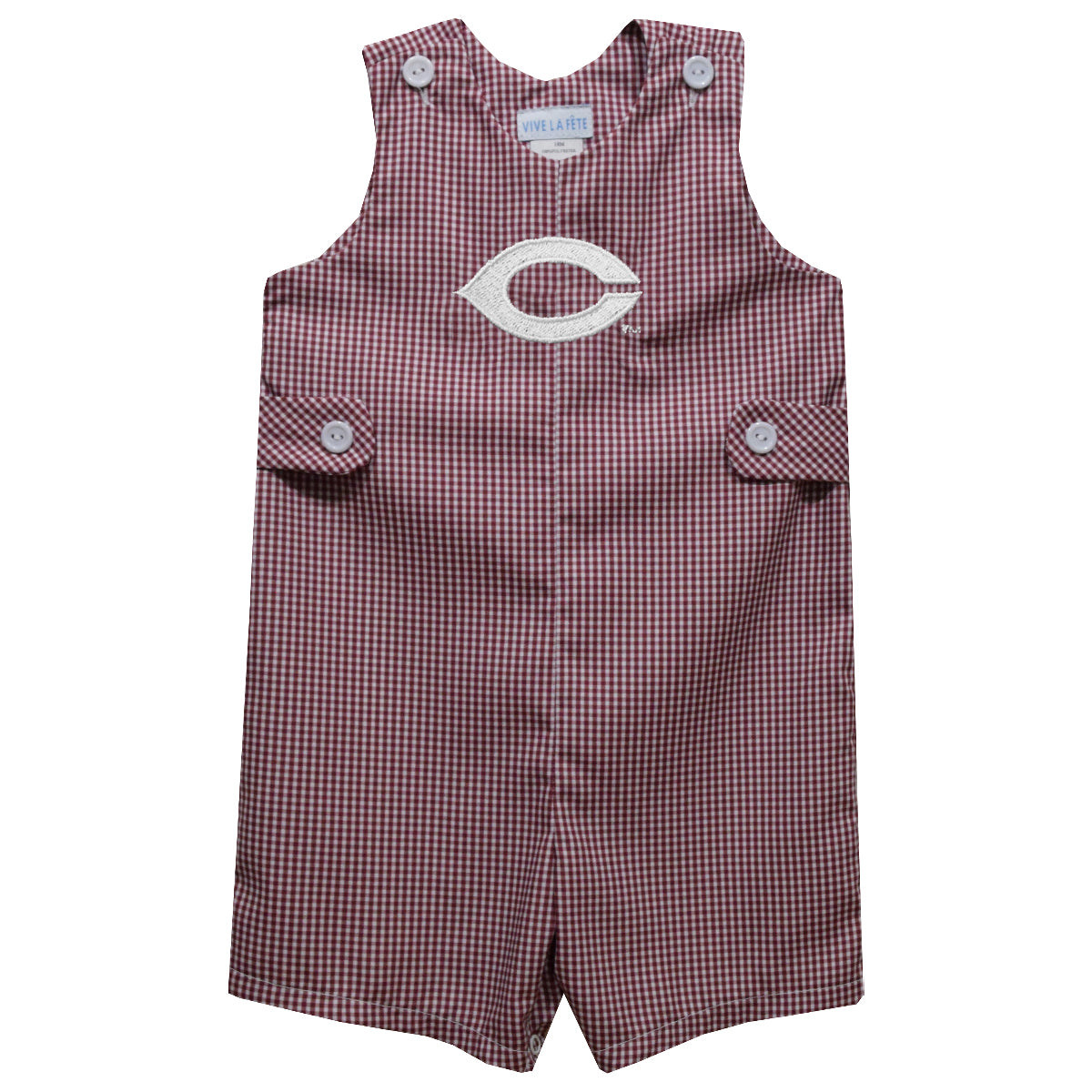 University of Chicago Maroons Embroidered Maroon Gingham Boys Jon Jon