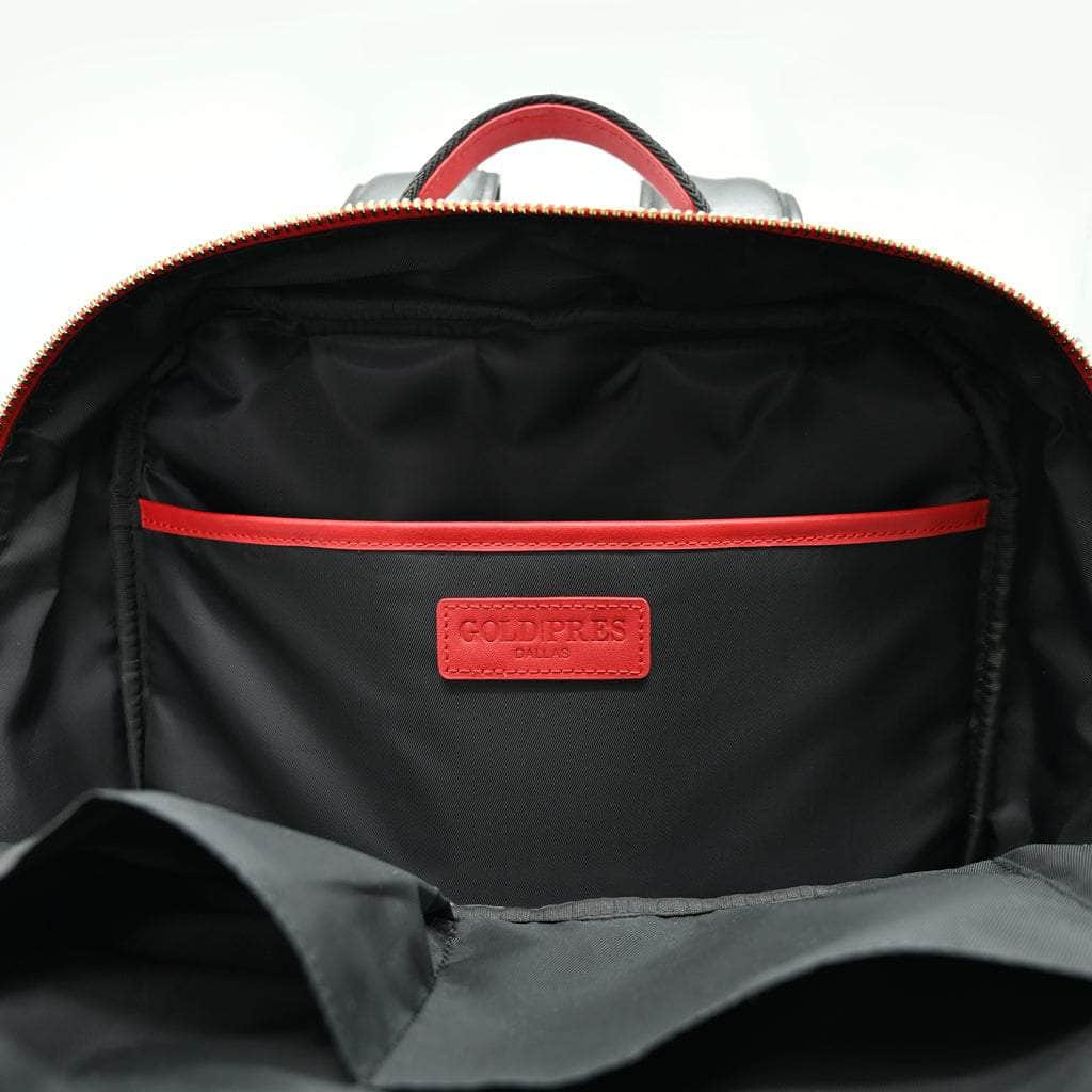 Red Pres Leather Backpack