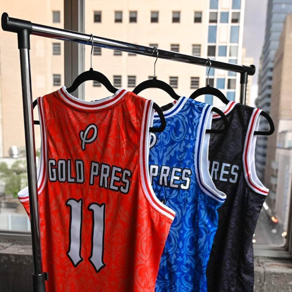 Gold Pres Basketball Jersey - Royal Red