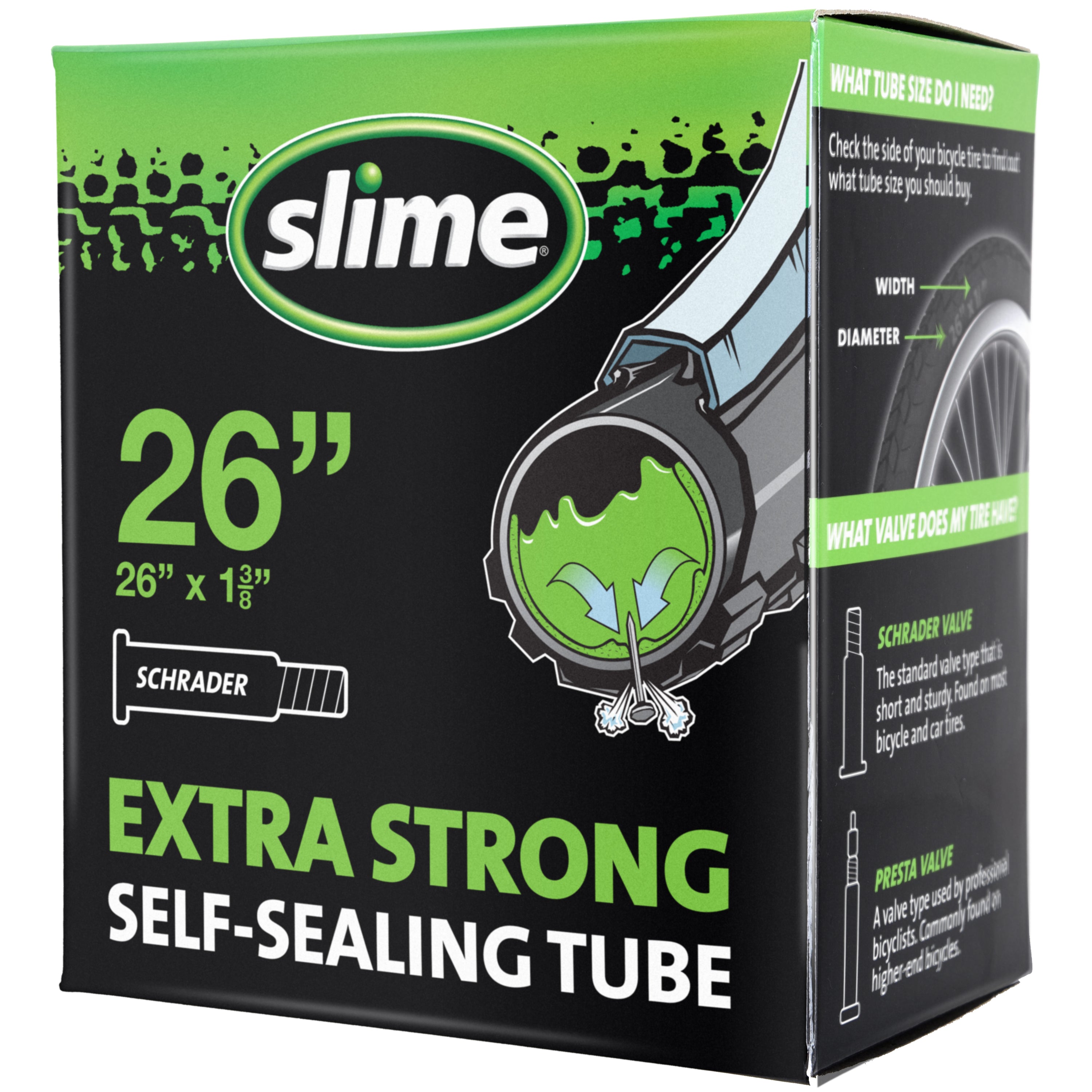  Extra Strong Self-Sealing Bicycle Tubes 26" x 1.375" Schrader 