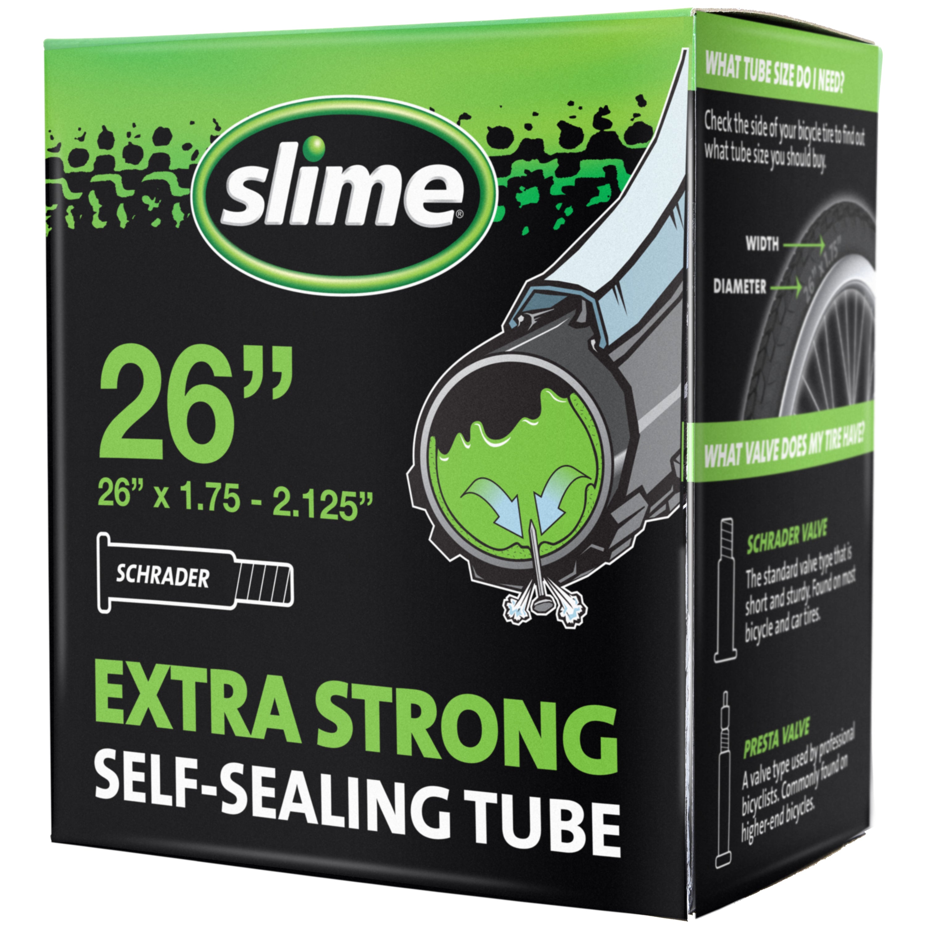  Extra Strong Self-Sealing Bicycle Tubes 26" x 1.75-2.125" Schrader 