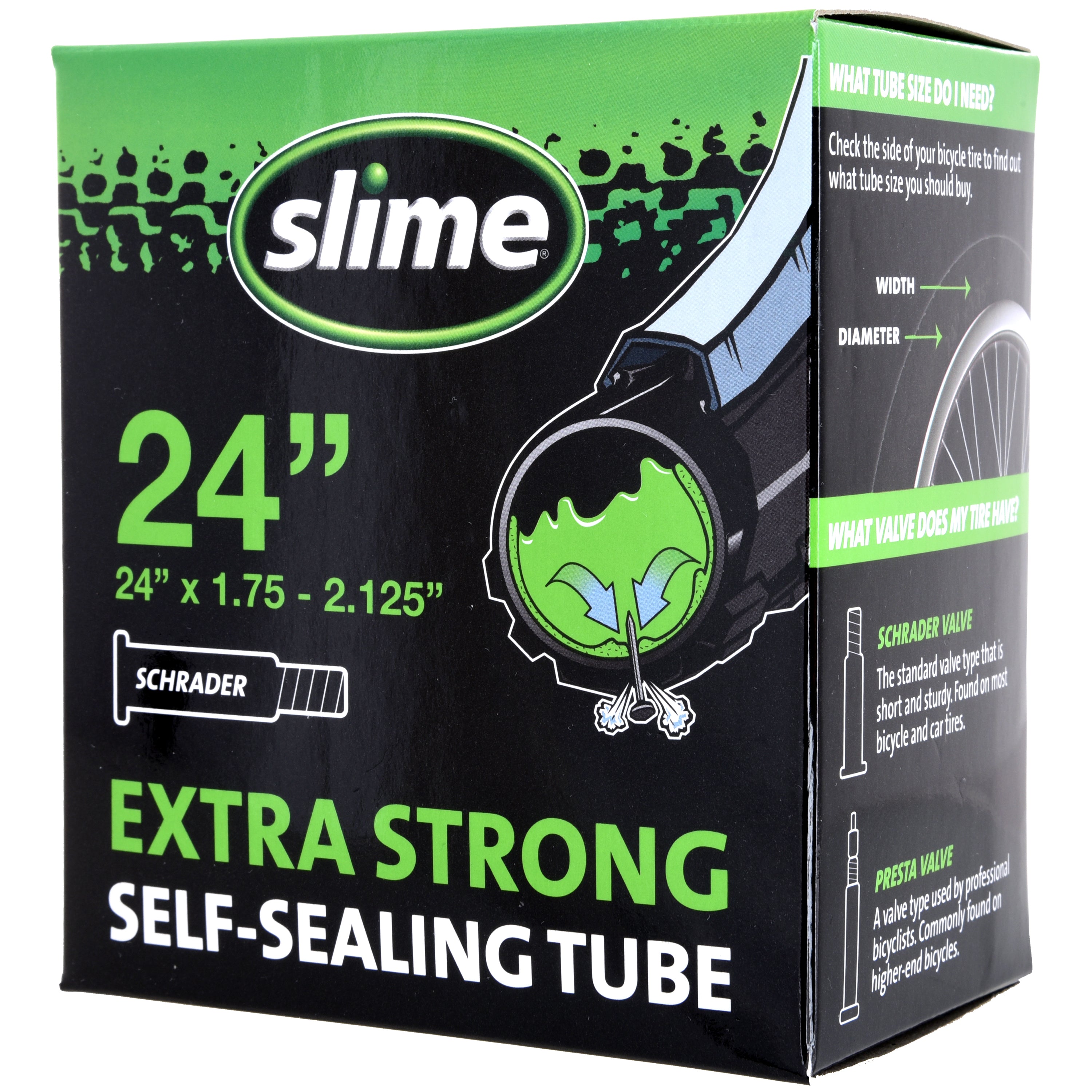  Extra Strong Self-Sealing Bicycle Tubes 24" x 1.75-2.125" Schrader 