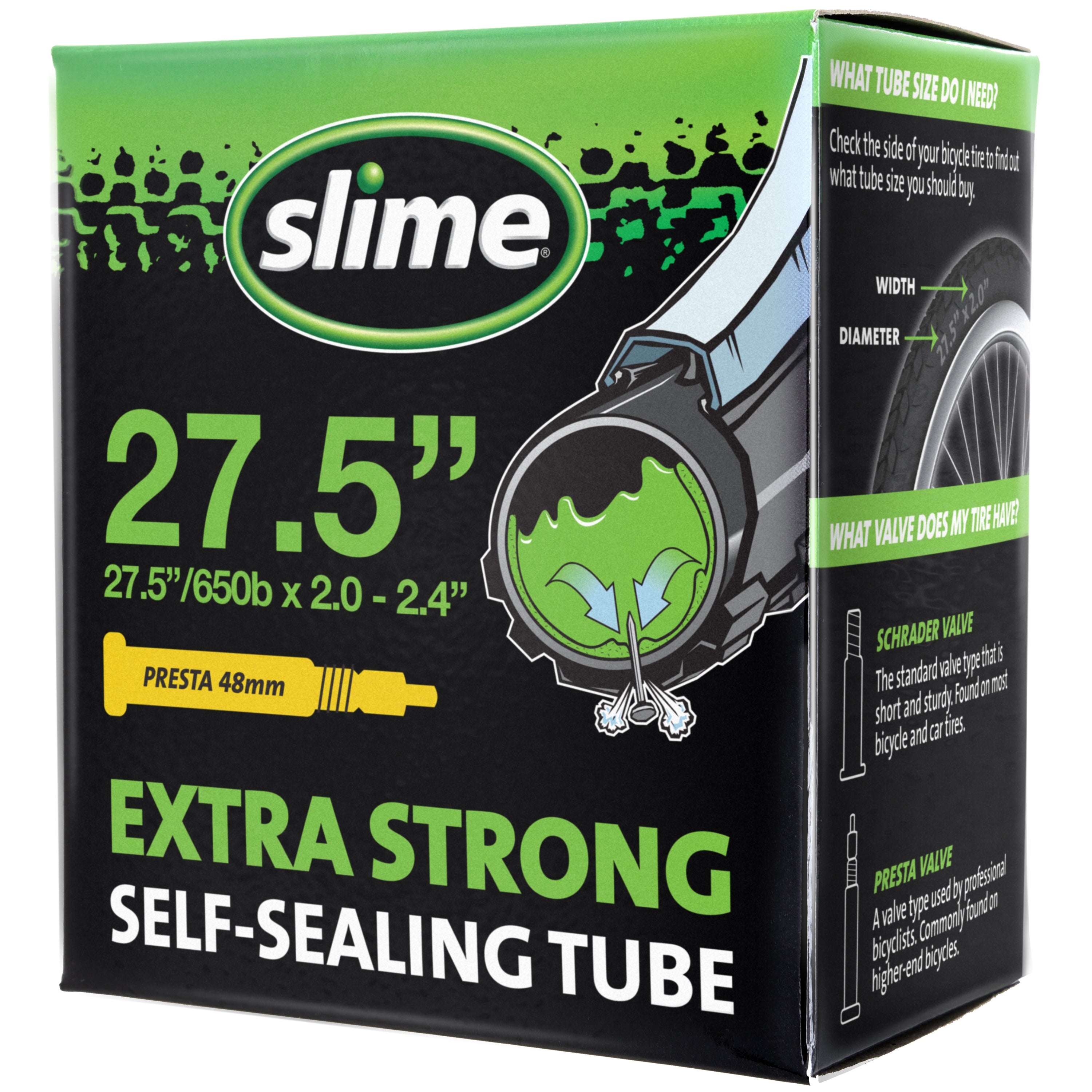  Extra Strong Self-Sealing Bicycle Tubes 27.5" x 2.0-2.40" Presta 