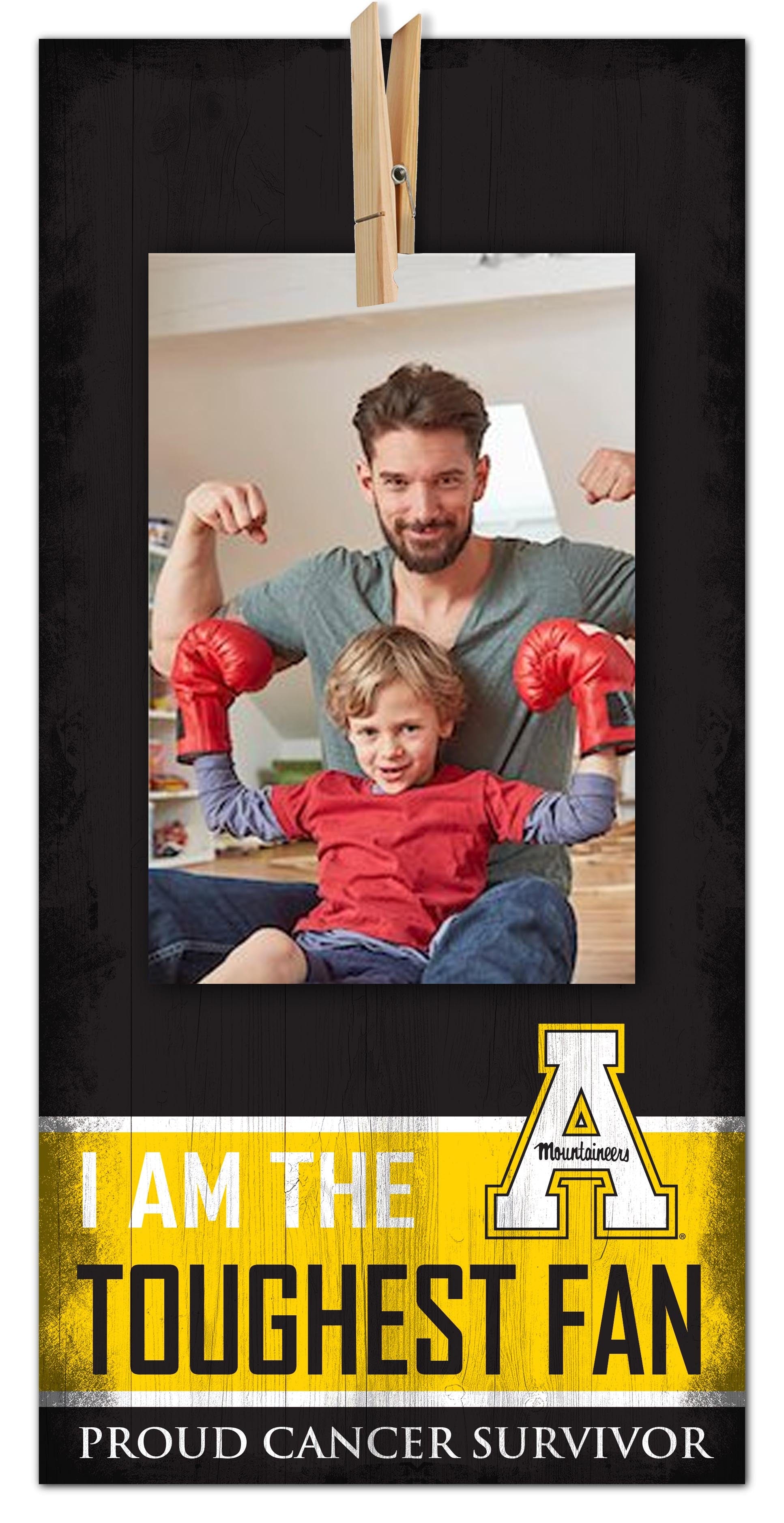 App State Toughest Fan Clothespin 6x12