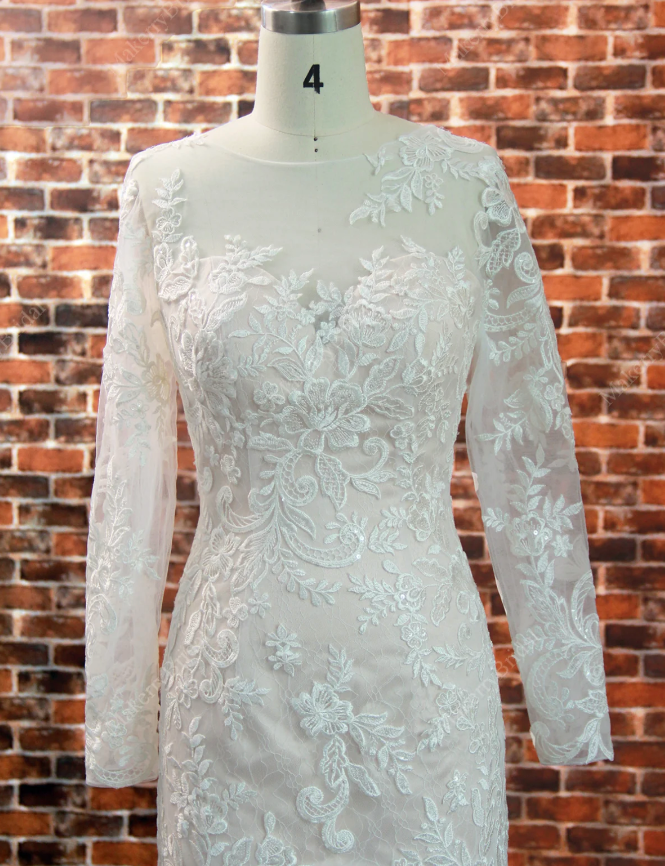 Lace Long Sleeve Mermaid Wedding Dress