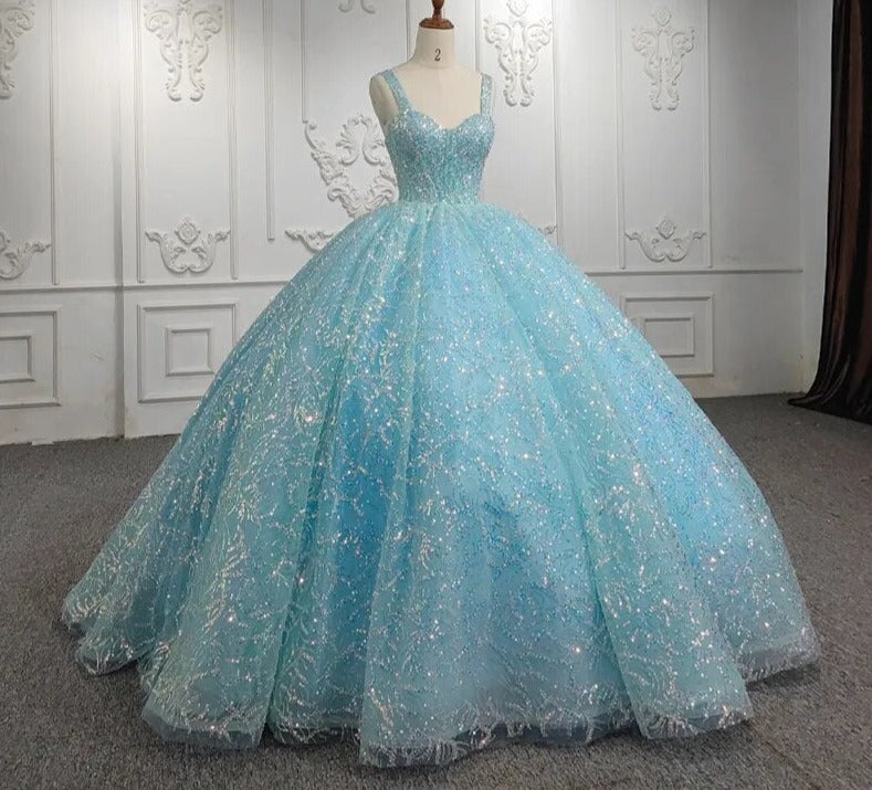 Blue Ball Gown Party Dress