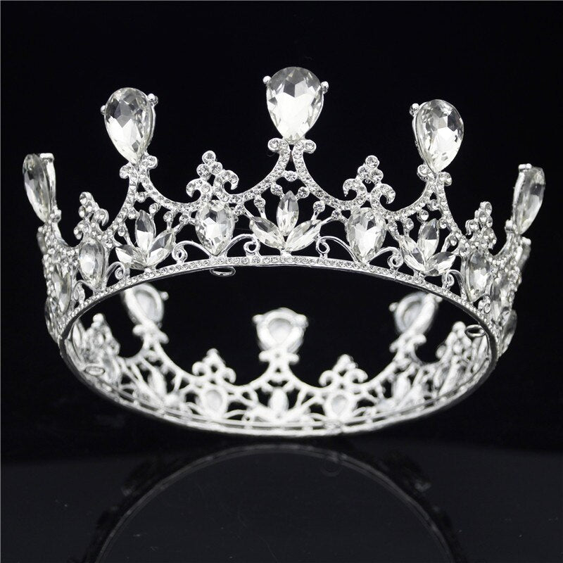 Fashion Crystal Wedding Crown Vintage Royal Queen Tiara