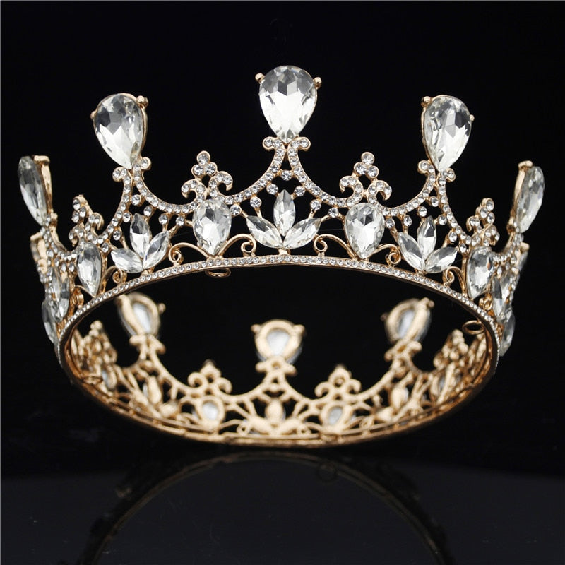 Fashion Crystal Wedding Crown Vintage Royal Queen Tiara