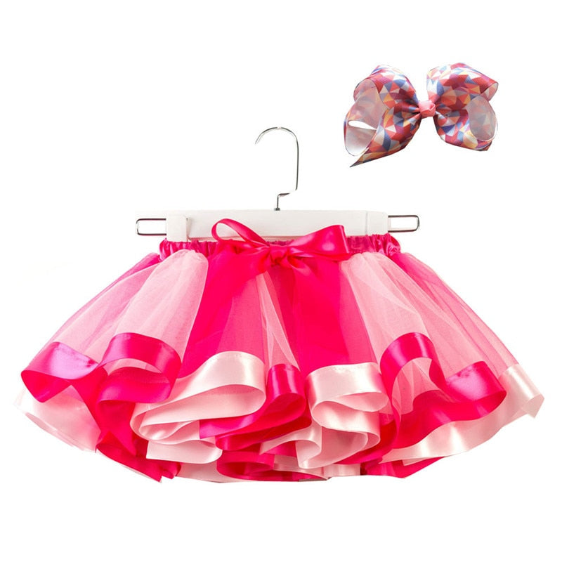 Baby Girls Mini Tulle Petite Skirt Dance Rainbow Princess Skirt