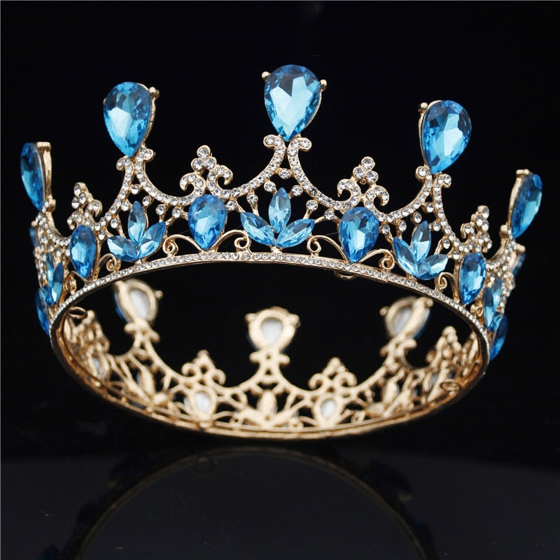 Fashion Crystal Wedding Crown Vintage Royal Queen Tiara