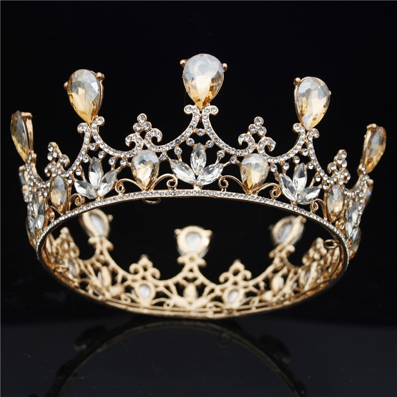 Fashion Crystal Wedding Crown Vintage Royal Queen Tiara