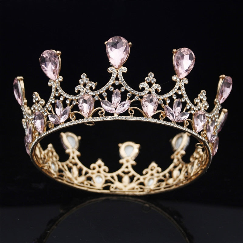 Fashion Crystal Wedding Crown Vintage Royal Queen Tiara