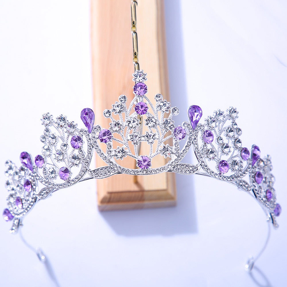 Colorful Tiaras Crowns for Women Crystal Party Hair Accessories
