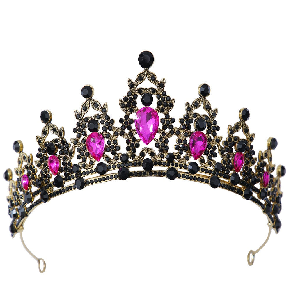 Colorful Tiara Crystal Princess Crown Party Hair Accessories