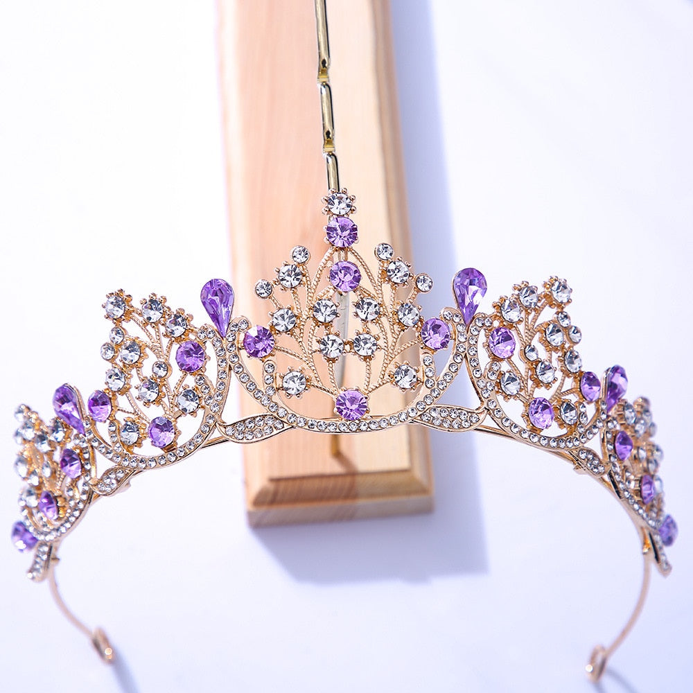 Colorful Tiaras Crowns for Women Crystal Party Hair Accessories