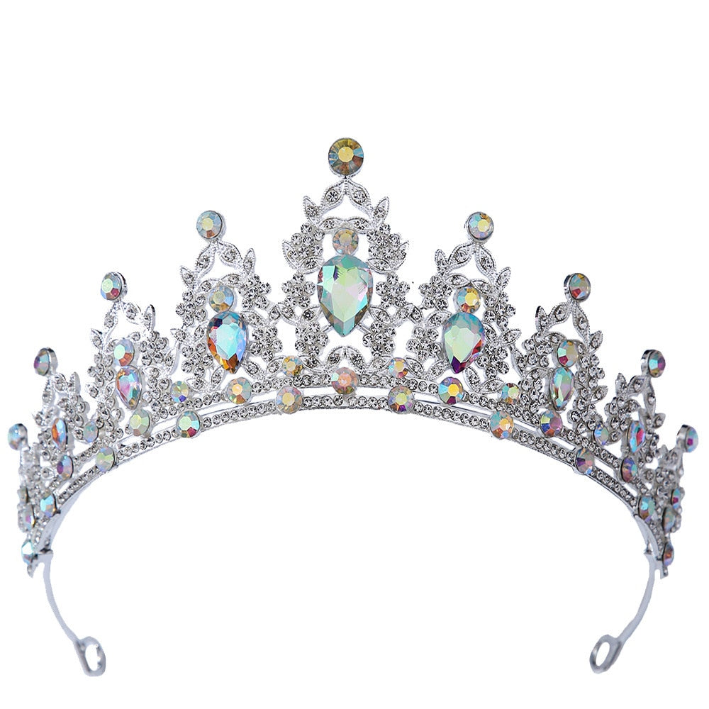 Colorful Tiara Crystal Princess Crown Party Hair Accessories