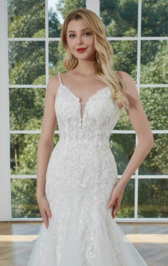 Lace Floral Mermaid Bridal Gown
