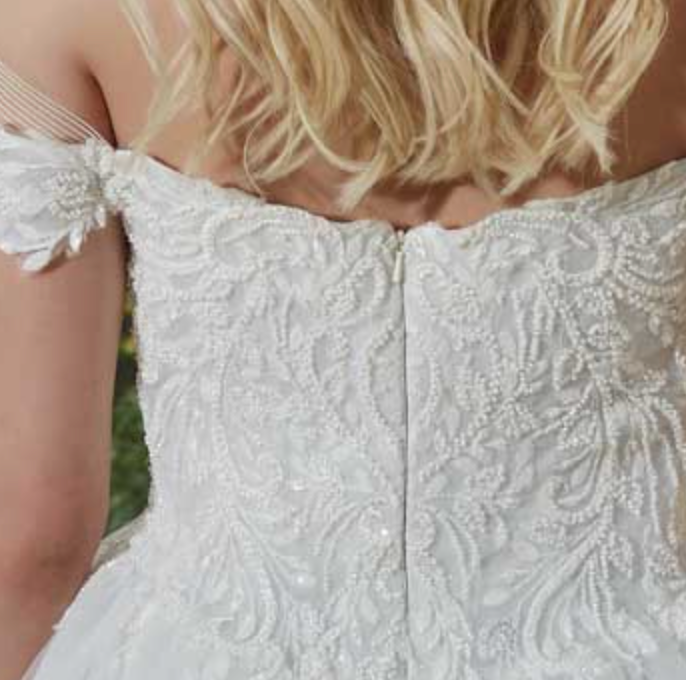 Tulle Lace Off Shoulder A Line Wedding Bridal Dress