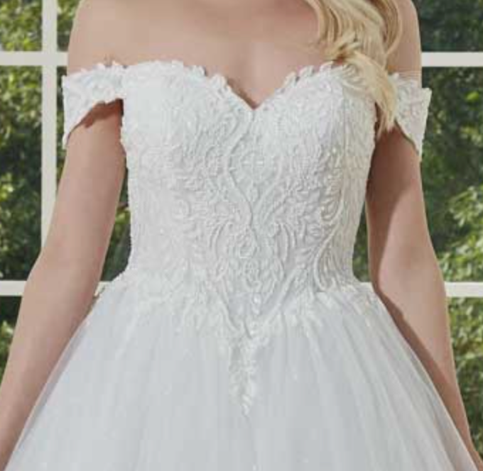 Tulle Lace Off Shoulder A Line Wedding Bridal Dress