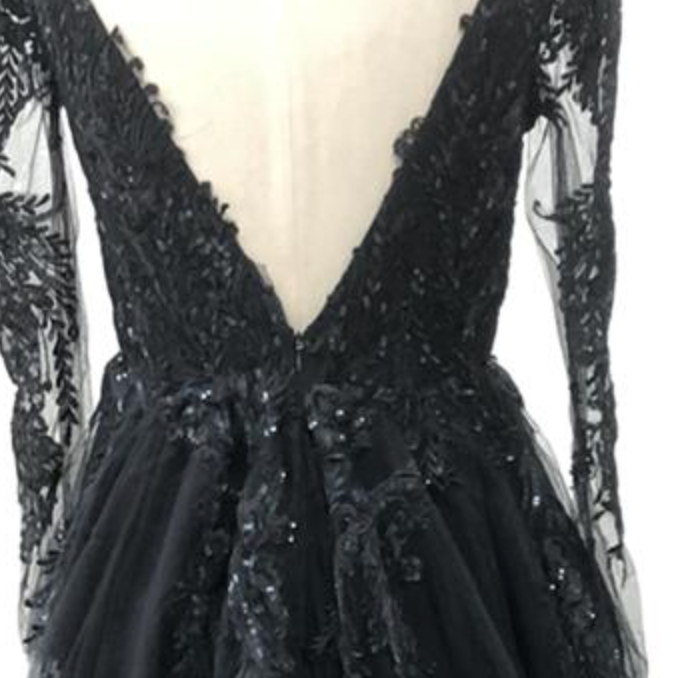 Illusion Black Lace A Line Wedding Bridal with Train