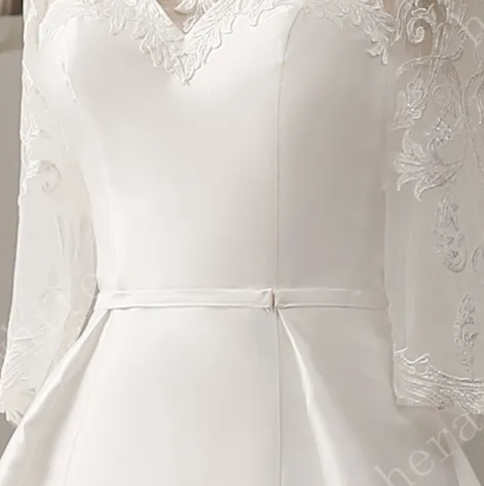 Off The Shoulder Neckline Wedding Dress with Lace Back