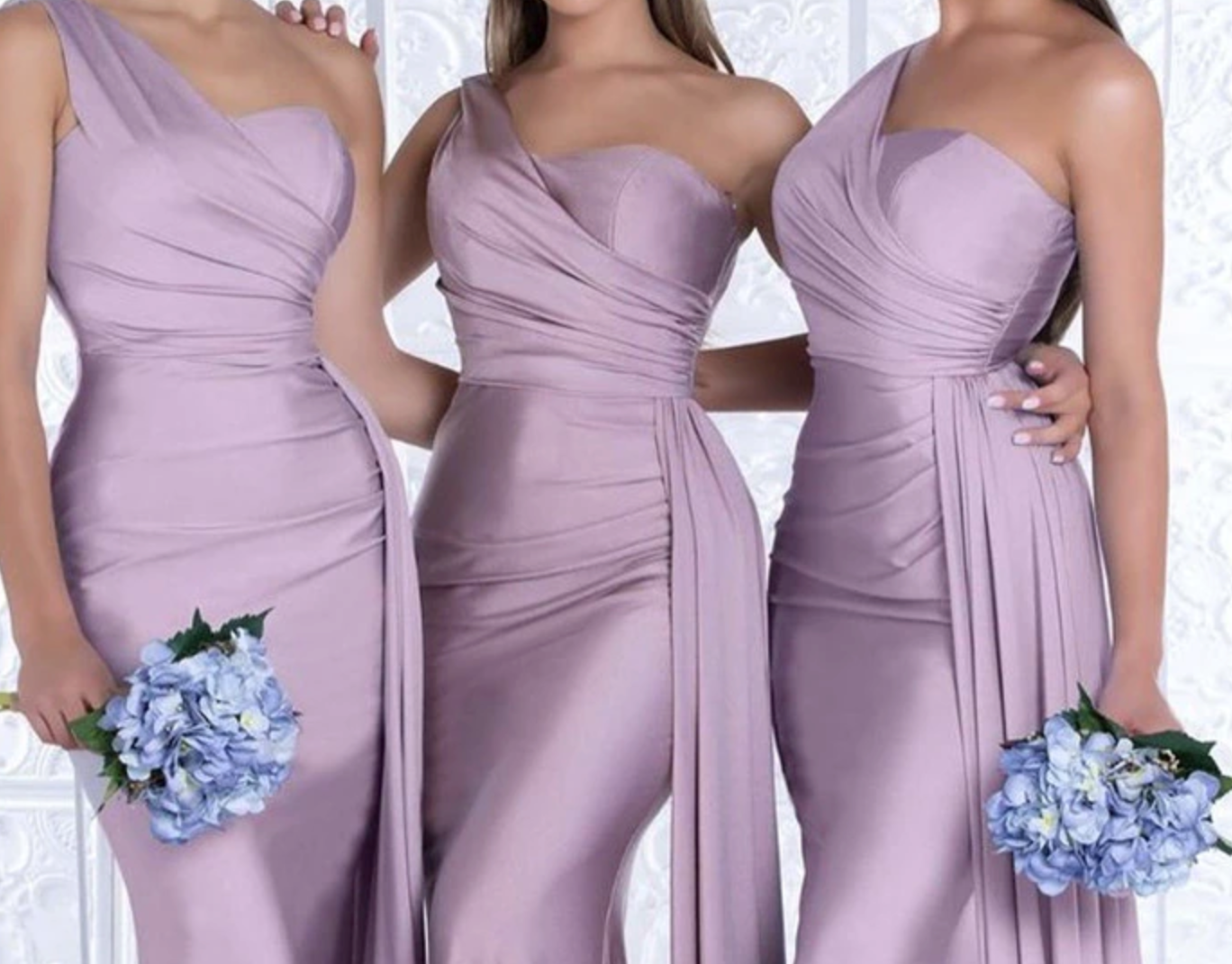 Sweetheart One Shoulder Spandex Satin Mermaid Bridesmaid Dresses