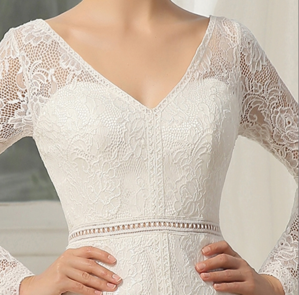 Designer Lace High Split Bridal Gown