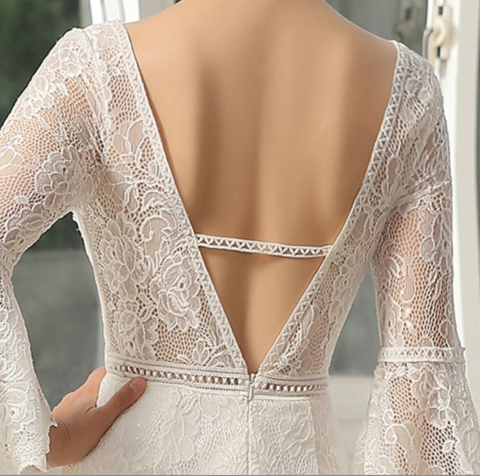 Designer Lace High Split Bridal Gown