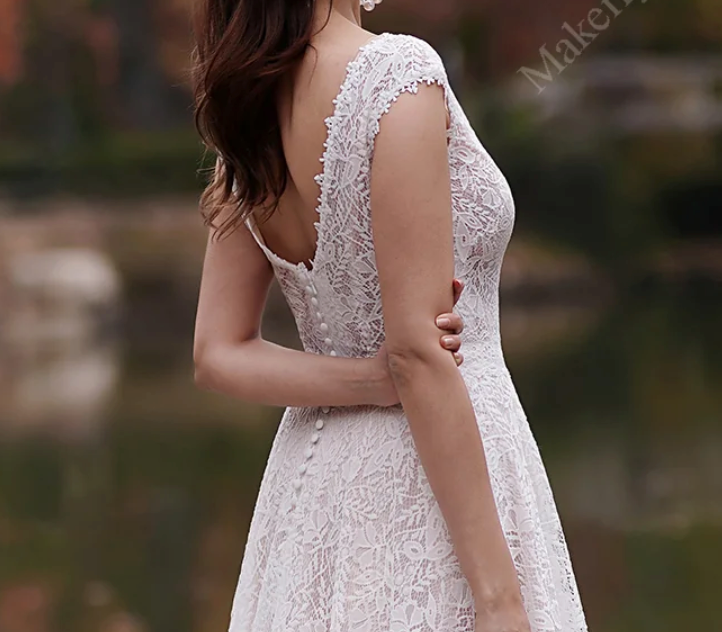 Romantic Pink  Beach A-Line Wedding Dress