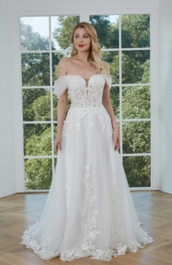 Floral Lace Tulle Bridal Wedding Dress