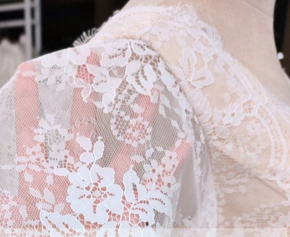 Lace Bohemian A Line Beach Bridal Wedding Gown