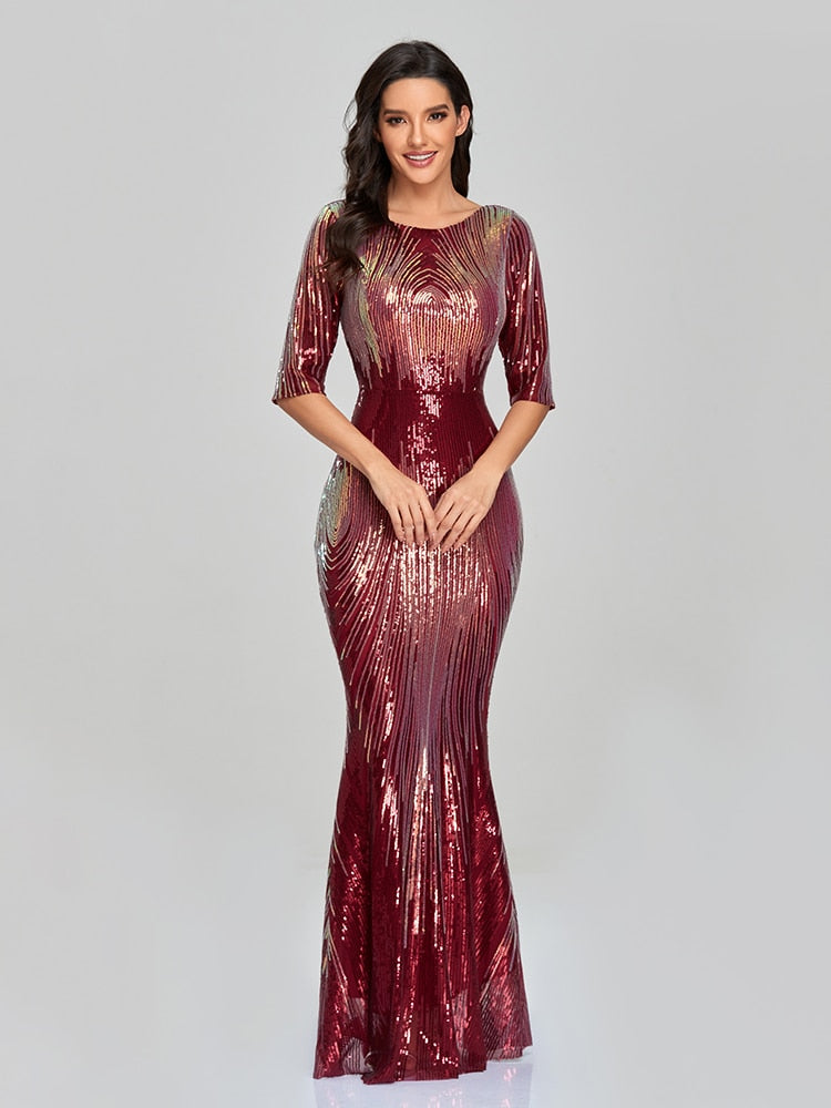 Shinning Sequin Mermaid  Fitted Party Gown - 2 Styles