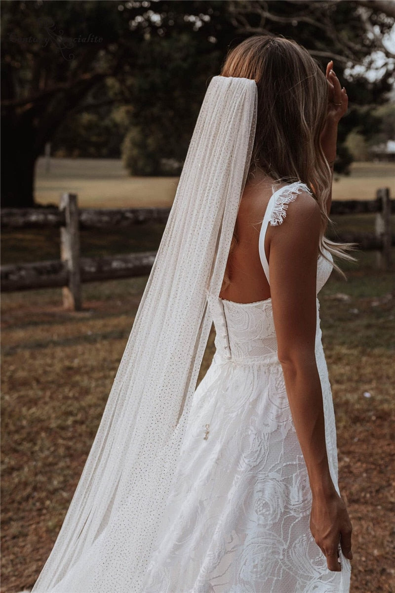 Corset Style A Line Lace Bridal Wedding Dress