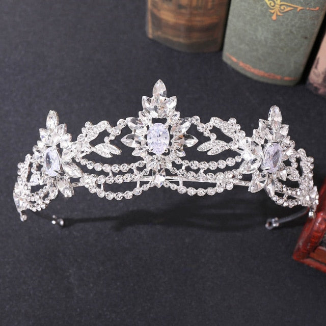 Multiple Colors of Crystal Pageant Wedding Tiara Crown