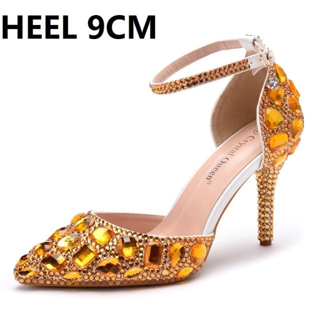 Crystal Queen Sweet Rhinestone Princess High Heel Pumps