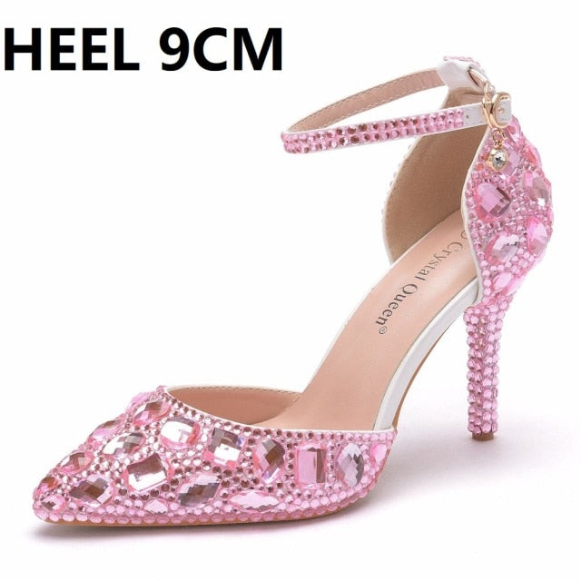 Crystal Queen Sweet Rhinestone Princess High Heel Pumps