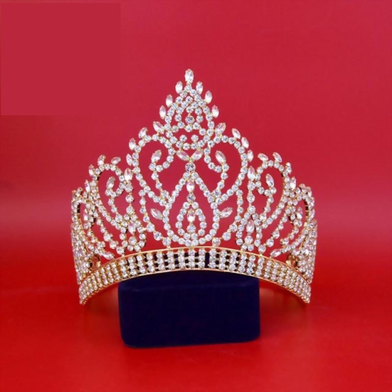 Crystal Rhinestone High Point Pageant Tiara Crown