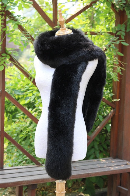 Faux Fox Fur Long  Formal Shoulder Wrap In Many Colors