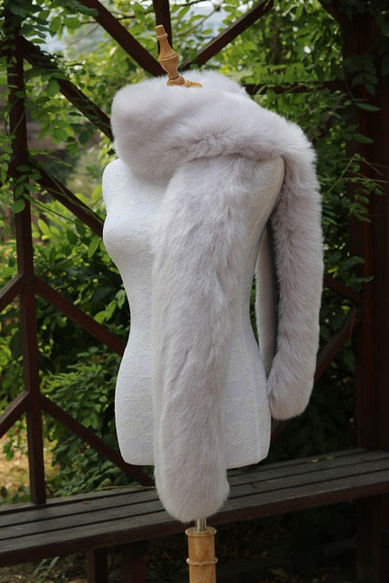 Faux Fox Fur Long  Formal Shoulder Wrap In Many Colors