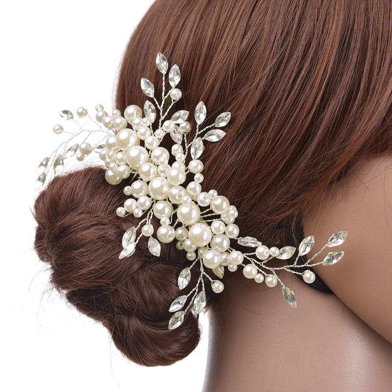 Crystal Pearl Flower Bridal Hair Comb 3 Styles