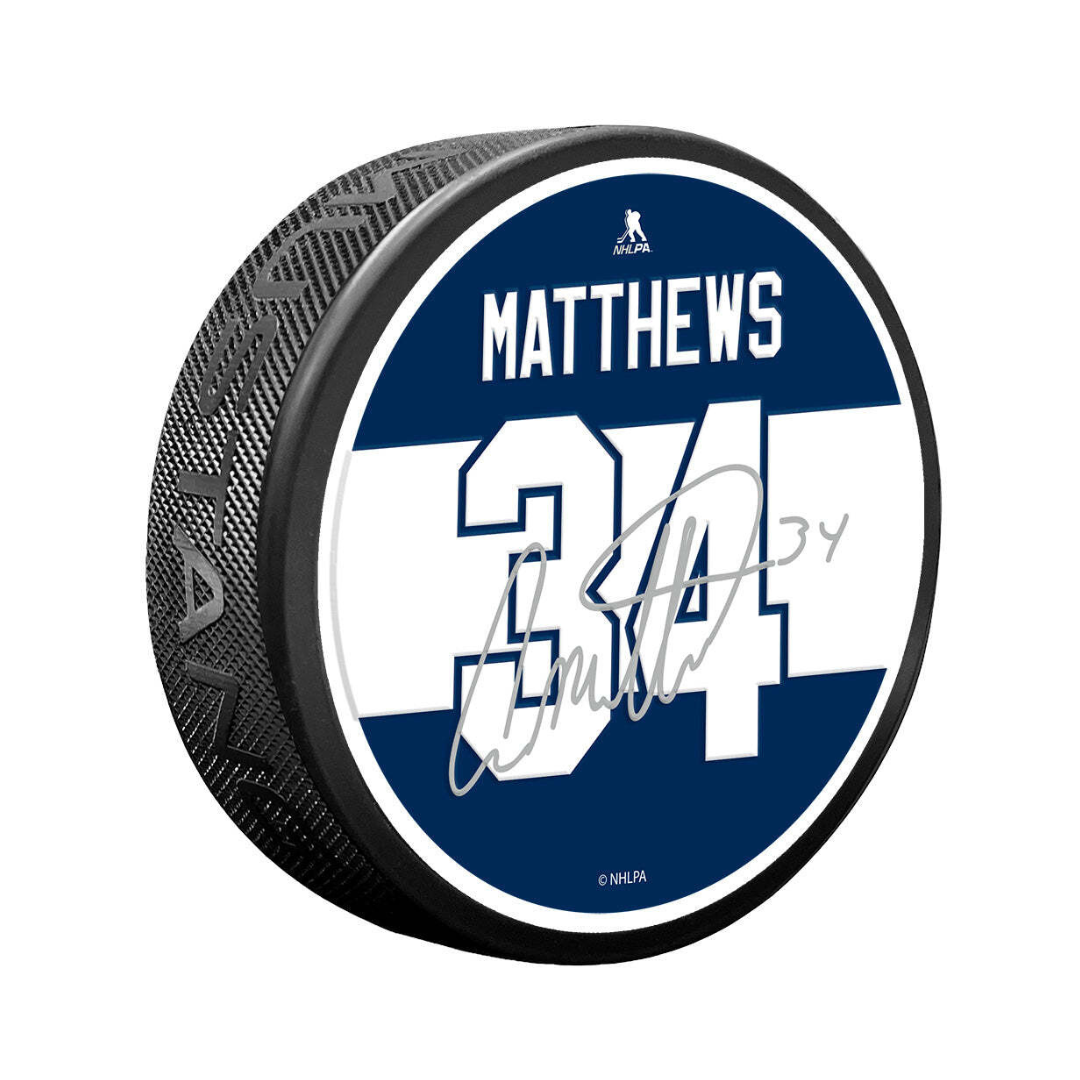 Toronto Maple Leafs Auston Matthews Textured Puck