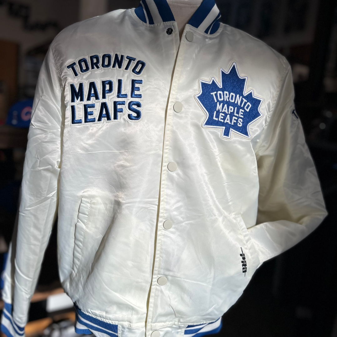 Toronto Maple Leafs Retro 1967 Classic Satin Varsity Jacket Ivory